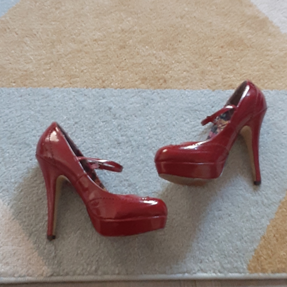Dark Red Patent Leather Mary Janes